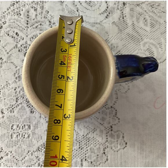 Antique Old Sleepy Eye Monmouth Mug Stein Teepee Native American Gray Cobalt - Picture 5 of 7